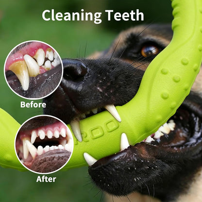 Exciting Dog Ring Toy - Durable Soft Flying Disc for Fun Fetching & Training! Perfect for Medium & Large Breeds, Floats for Water Play (Green, 11.8 Inch)