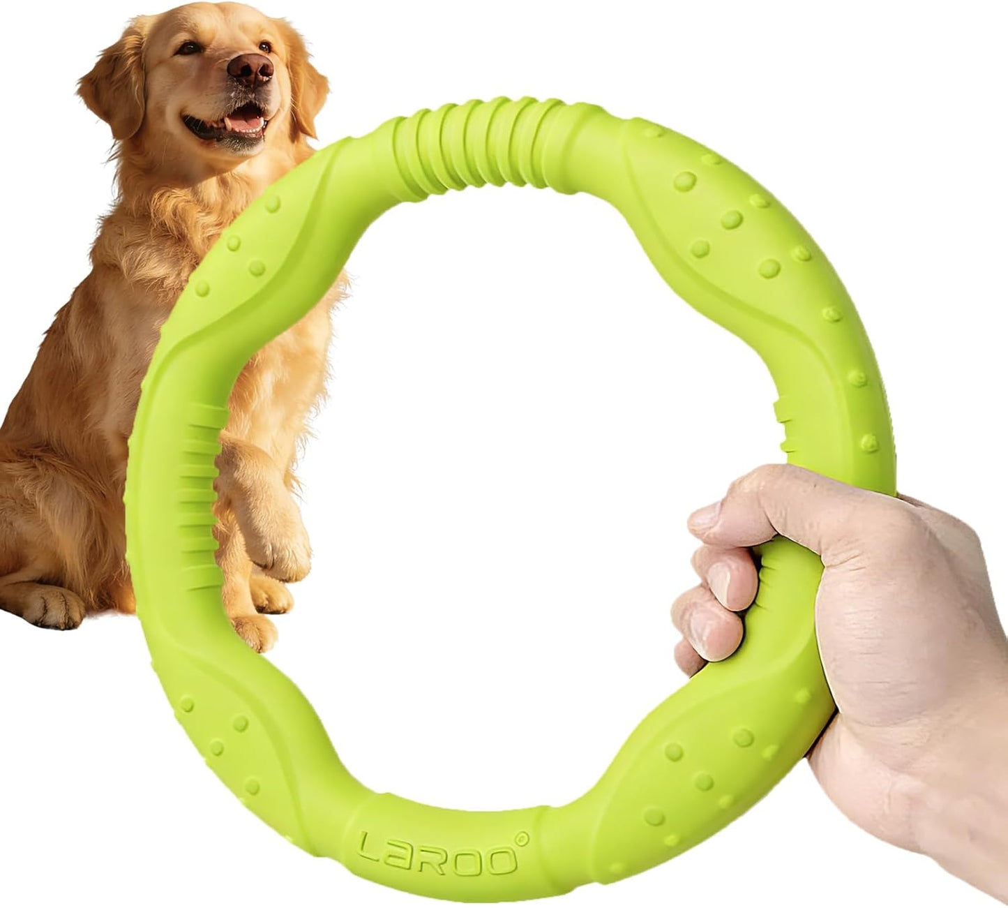 Exciting Dog Ring Toy - Durable Soft Flying Disc for Fun Fetching & Training! Perfect for Medium & Large Breeds, Floats for Water Play (Green, 11.8 Inch)