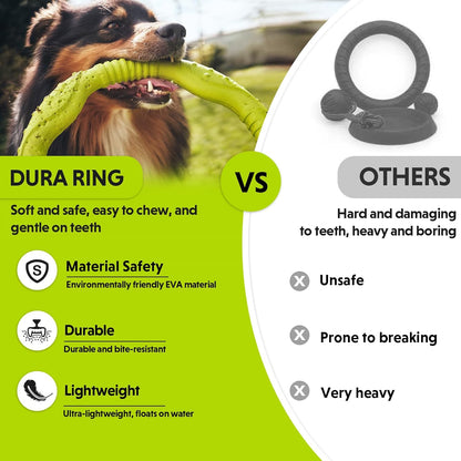 Exciting Dog Ring Toy - Durable Soft Flying Disc for Fun Fetching & Training! Perfect for Medium & Large Breeds, Floats for Water Play (Green, 11.8 Inch)