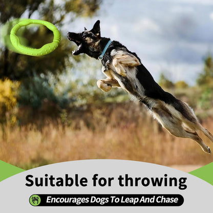 Exciting Dog Ring Toy - Durable Soft Flying Disc for Fun Fetching & Training! Perfect for Medium & Large Breeds, Floats for Water Play (Green, 11.8 Inch)